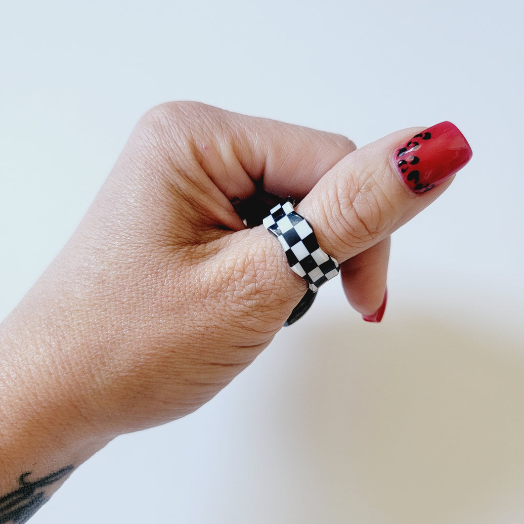 Checkered Ring Cuff