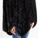 Load image into Gallery viewer, Mock Turtleneck Faux Fur Poncho
