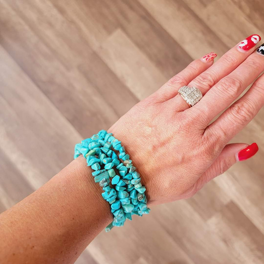 Faux Turquoise Wrap Bracelet